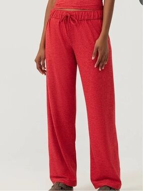 Outdoor Voices CloudKnit Wide Leg Pant Red XS Lounge Athleisure